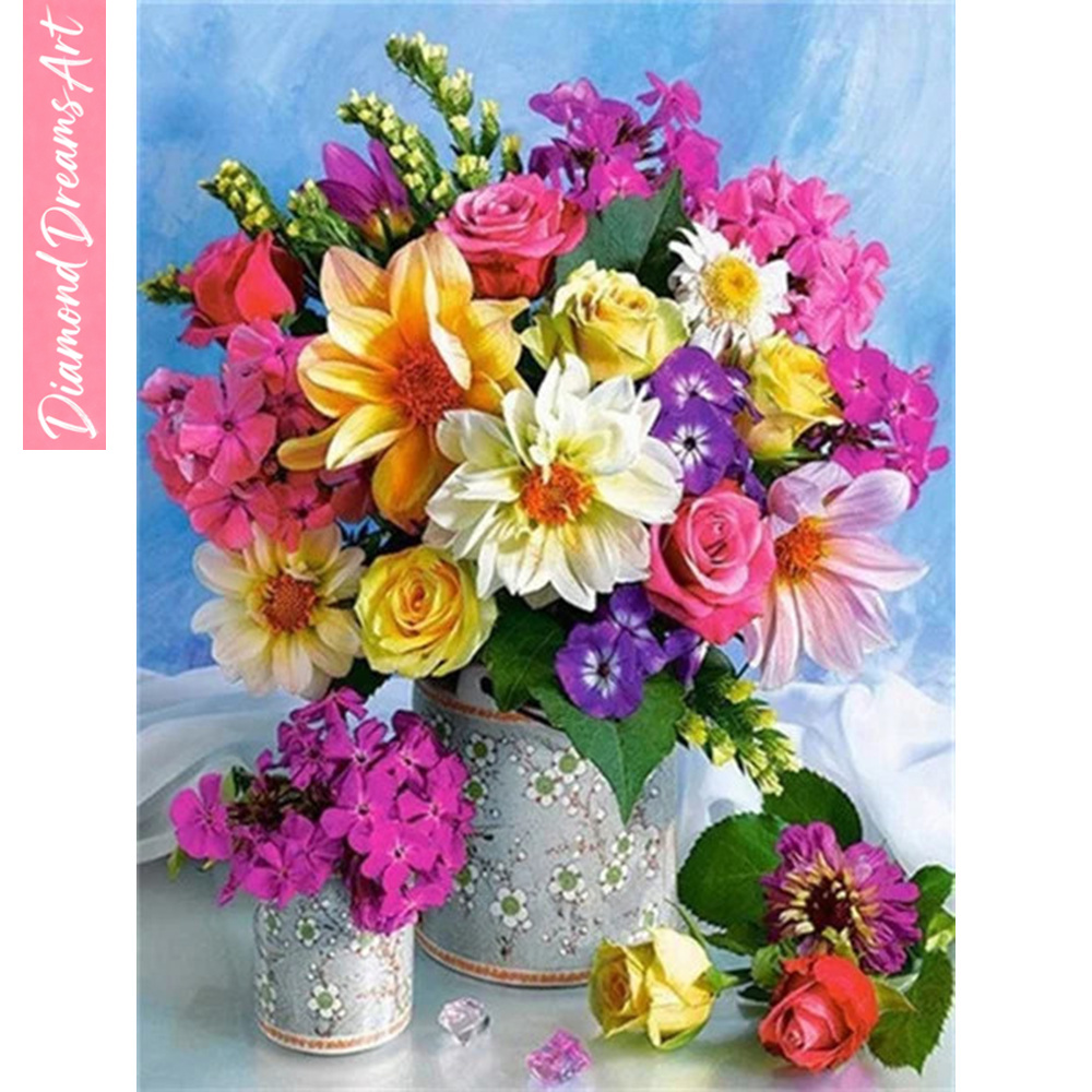 Art Craft Vase - Mosaico de Diamantes Completo: Flor em