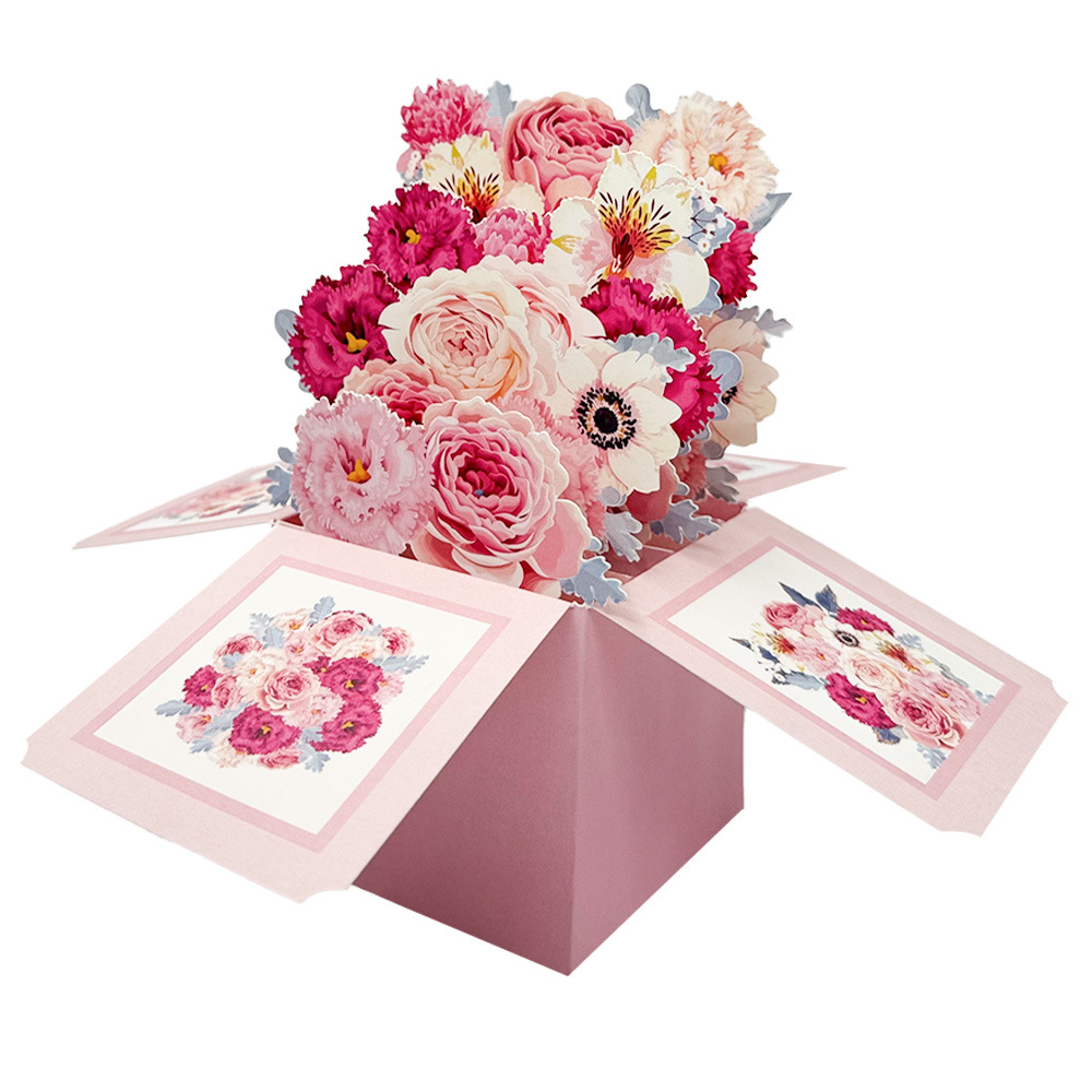 Art Craft Movement - Cartão pop up rosa 3D com