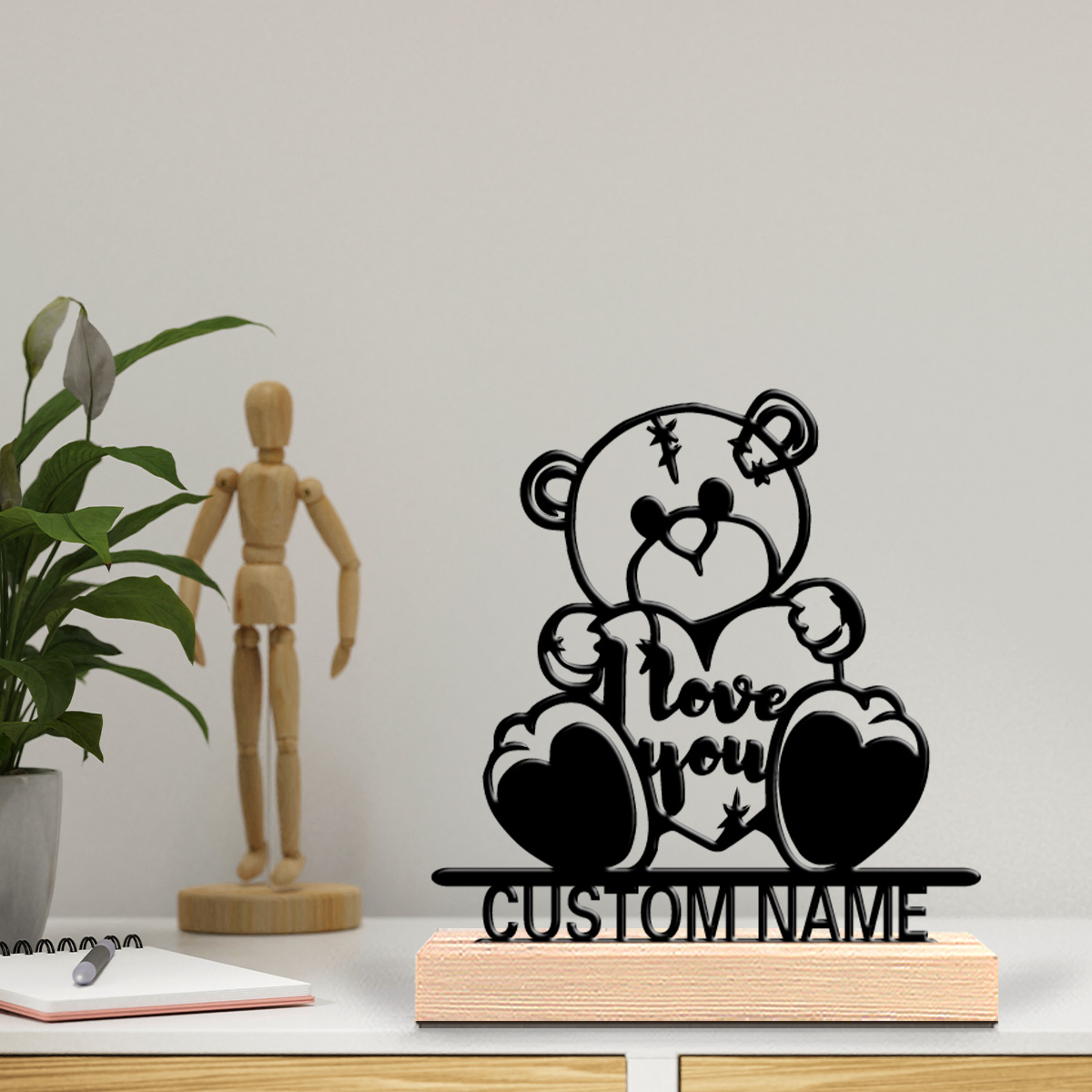 Art Craft Wood - 1 peça Estátua de Metal Personalizada