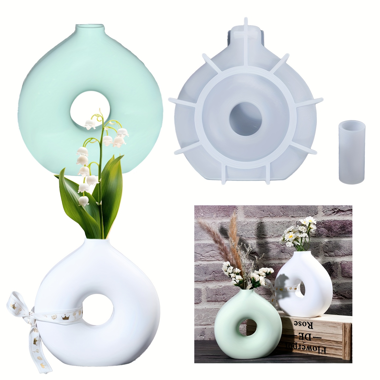 1 diy vaso redondo molde de si - Art Craft Vase avaliação e preço