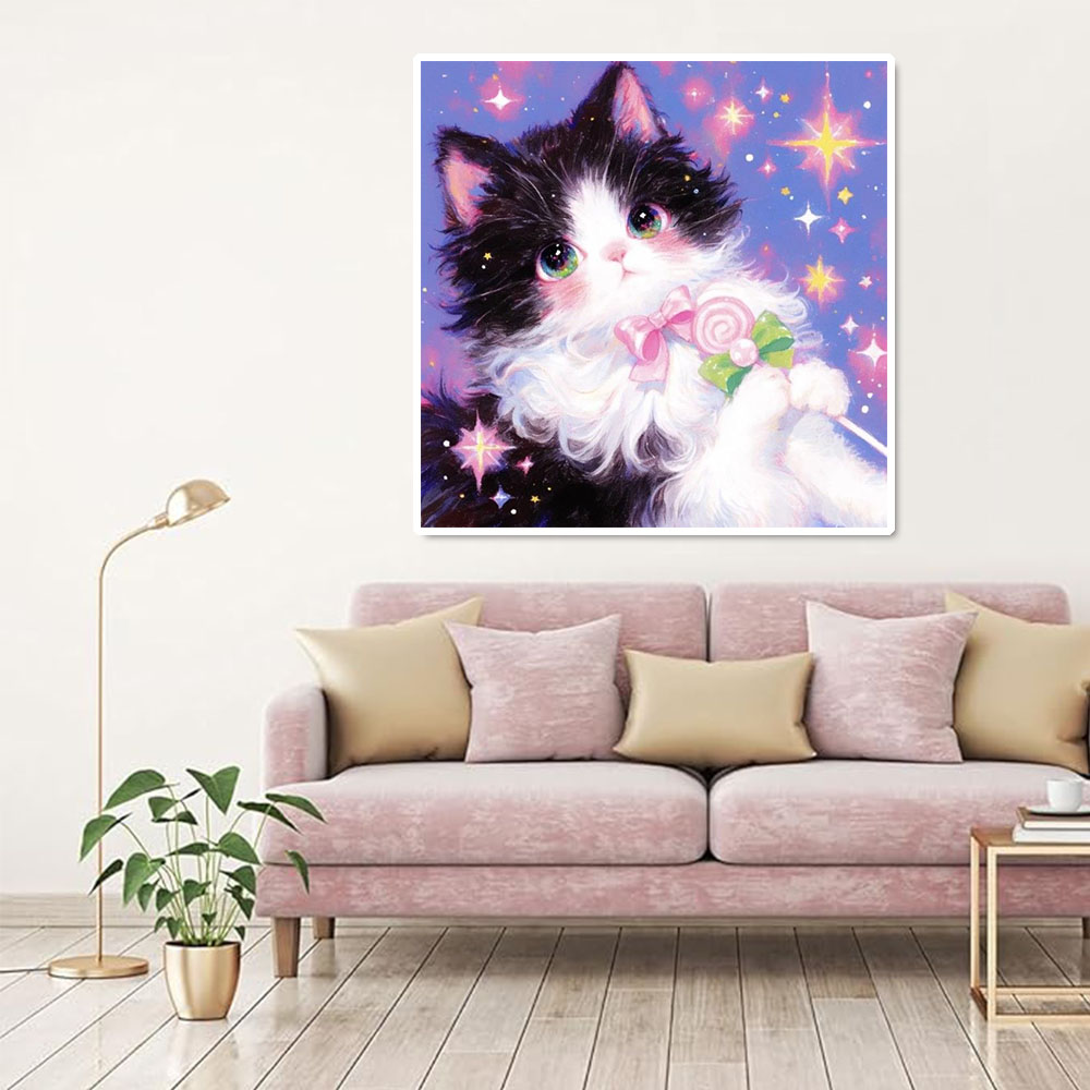 Pintura em Diamante AB: Gato F - Wallpaper Art And Craft avaliação e preço