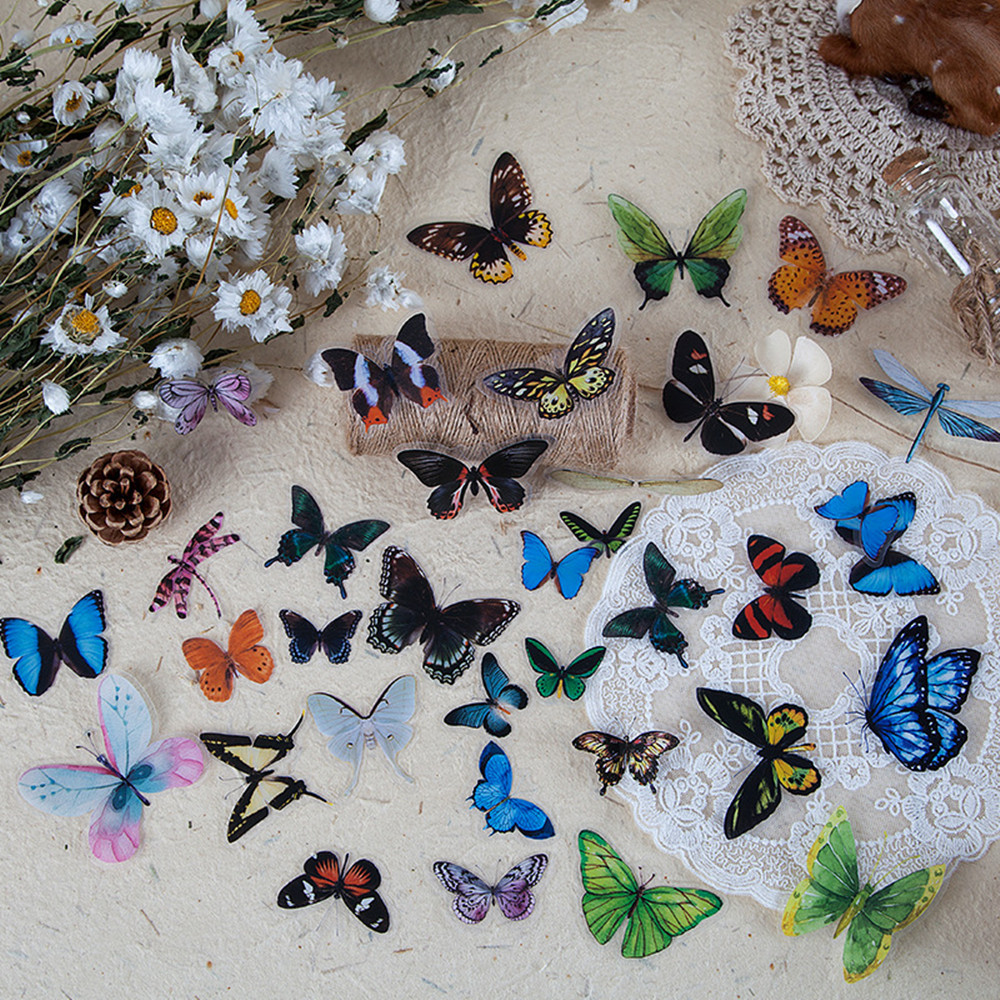 40 pçs/saco borboleta adesivos - Art Craft Items avaliação e preço